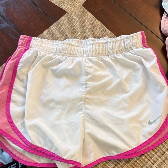 Nike Pants - Nike Women's White and Pink Athletic Shorts